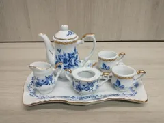 ミニチュア 陶器 ティーセット (シュガーポットの蓋欠品)
