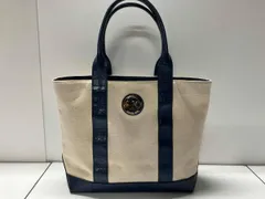 MICHAEL KORS トートバッグ B-1301 キャンバス×レザー アイボリー×ネイビー マイケルコース