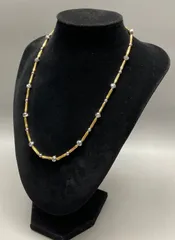 SN747 ゴールド シルバー コンビネックレス ペンダント アクセサリー アンティーク サイズ調整可能 首周り最大45cm 重量21g