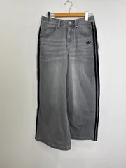 R00998｜adidas｜アディダス｜デニムパンツ｜Denim Pants｜Gray｜グレー｜ワイド｜コットン100％｜ユニセックス古着｜Y2K｜90S｜USA古着｜アメカジ｜ヴィンテージ｜今期トレンド｜ブランド古着｜フォロー割