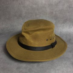 PQ117◇FILSON : オイルフィニッシュ・ティンクロスコットン ブッシュハット◇L◇ダークタン フィルソン