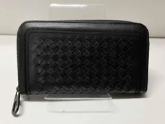BOTTEGA VENETA イントレチャート B03965933P ラウンドジップ長財布 ブラック ボッテガヴェネタ