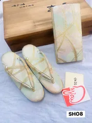 【和小物】大阪心斎橋てんぐ　宝山佐賀錦　草履&鞄セット　和装履物　正絹　フォーマル　礼装　箱付き　入学式　卒業式　着物　和装