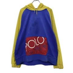 Polo by Ralph Lauren POLO HI TECH プリントスウェットパーカー XXL ブルー イエロー レッド ポロバイラルフローレン 復刻 秋物 a801-6242