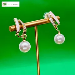 ☆パール イヤーカフ イヤリング  C型 10ｍｍ 挟むだけ 替えシリコン付き ゴージャス 大き目 痛くない //E-49