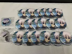  美品 呪術廻戦 五条悟 アニメイト 2024 螺鈿風 缶バッジ  18個& アクキー、アクスタ まとめセット