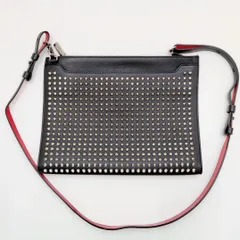 クリスチャンルブタン Christian Louboutin  スタッズ 2WAYショルダーバッグ 黒×レッドのサムネイル