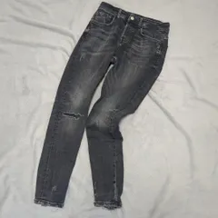 ZARA スキニーダメージジーンズ ボタンフライ 黒 38サイズ