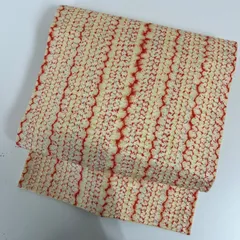 名古屋帯 絞り 縞に可愛い絞り染め 九寸 正絹 着物 MA-3592