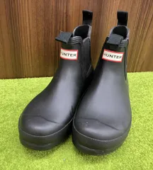 HUNTER ハンター レインブーツ ショートブーツ ブラック系 23.5cm～24cm UK5 US7 EU38 レディース ブーツ 靴