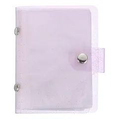 uxcell 1個 ミニフォトアルバム 36ポケット3x4ポータブル フォトカードホルダークレジットカードホルダー ミニカメラスナップインスタントカメラ旅行写真クレジットカード パープル