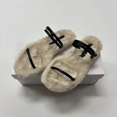 未使用 ATELIER BRUGGE ファーサンダル IVORY アイボリー サイズ S 定価13,500円 801-0005