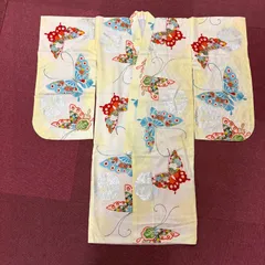 【K-4】明治時代｜アンティーク着物｜子ども用お祝い着｜花柄・金彩｜リメイク用にどうぞ(*^^*)