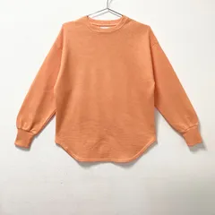 古着　新品タグ付き　YE LiBARE　イ　リベア　ワッフル生地　長袖Tシャツ　ユニセックス　フリーサイズ　クルーネック　混紡　オレンジ