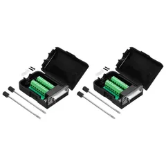 uxcell ケース付きD-sub DB15ブレイ クアウトボードコネクター15ピン2列女性ポートノンはんだ端子ブロックアダプターパック2個