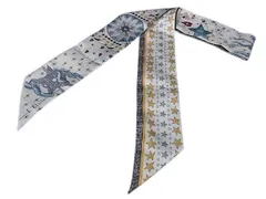 Christian Dior クリスチャン ディオール スカーフ ミッツァ L’Etoile 76MTA106I640 ホワイト マルチカラー シルク レディース タロット リボン スカーフ 美品