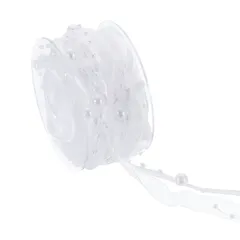 uxcell 0.4インチ x 5ヤード 人工ビードパールリボン パールストリングビーズレースリボン 婚礼 パーティー 花飾り DIY 手芸用 ホワイト