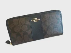 コーチ COACH 財布 長財布 アコーディングジップウォレット F54630 IMAA8 ダークブラウンXブラック  直営アウトレット