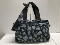 agnes b .VOYAGE アニエス・ベー ショルダーバッグ 2way ナイロンバッグ / 黒地にグレーの花