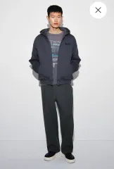 H&M ジップアップフーディー ルーズフィット