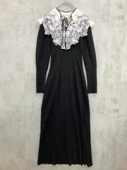 snidel スナイデル SWNO235068 エンブロイダリーカラードッキングニット ワンピース sizeONE/黒 ◆■◎レディース