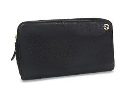GUCCI グッチ 長財布 インターロッキング ジップ アラウンド ウォレット 509644 ブラック レザー ユニセックス ラウンドファスナー ゴールド金具