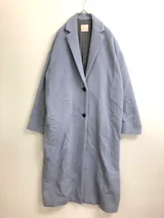 loin. ロワン LC00003 アンゴラ ウール シャギー チェスター コート size38/水色 ◆■◎レディース