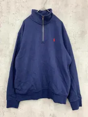 POLO RALPH LAUREN ポロ ラルフローレン ハーフジップ 裏起毛 スウェット プルオーバー sizeM(175/96A)/紺 ◆■◎メンズ