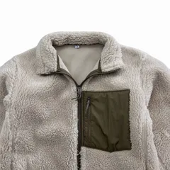 ユニクロ フリースジャケット メンズ Sサイズ ベージュ オフホワイト 厚手 ボア 防寒 アウター