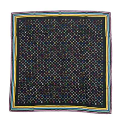 美品 LOUIS VUITTON ルイ ヴィトン スカーフ シルク モノグラム ブラック ｘ マルチカラー
