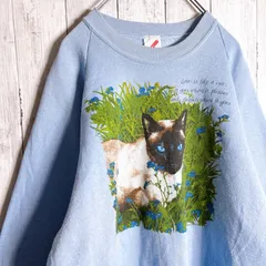 【入手困難】90s Vintage 古着 JERZZES アニマル ネコ 猫 スウェット トレーナー #9944