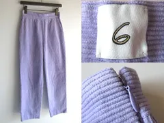 蛯原友里さん着 6 ROKU ロク CORDUROY PANTS ハイウエスト テーパード 太畝コーデュロイパンツ 34 ラベンダー 薄紫 日本製 BEAUTY&YOUTH