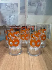 昭和レトロ　アデリア　フラワーグラス　5点set