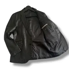 キムタク着 PS Paul Smith ポールスミス ラムレザー テーラードジャケット 製品洗い加工 シワ加工 レザー ジャケット M2 黒 ブラック HERO