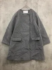 NATURAL BEAUTY BASIC ナチュラルビューティーベーシック 017-4252060 美人百花掲載 ノーカラーミドル コート sizeM/グレー ◆■◎レディース