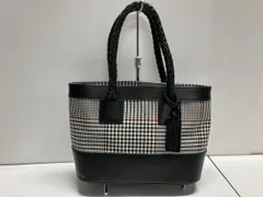 LAUREN RALPH LAUREN ラルフローレン ハンドバッグ / 千鳥格子・ブラック ・ホワイト・レッド (ショルダー欠品)