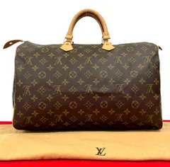 極 美品 袋付き LOUIS VUITTON ルイヴィトン スピーディ 40 モノグラム レザー ボストンバッグ ハンドバッグ 旅行バッグ ブラウン 34713