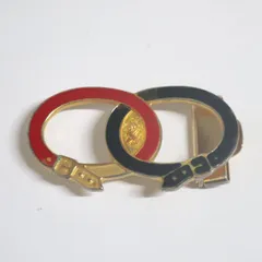 Roberta di Camerino ロベルタディカメリーノ ベルトバックル ヴィンテージ 赤 黒 ゴールド エナメル レトロ アクセサリー コレクションのサムネイル