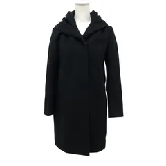 【美品】INDIVI ショールカラーロングコート サイズ38 ブラック ウール100％ 日本製【ZK69】