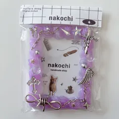 【アウトレット品】B8 パープル×シルバー　ホイップデコ　トレカケースデコ　トレカケース　硬質ケースデコ　レジン　ハンドメイド