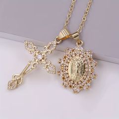 聖母グアダルーペ 十字架ペンダント ロザリオ風ネックレス ロザリオ 
