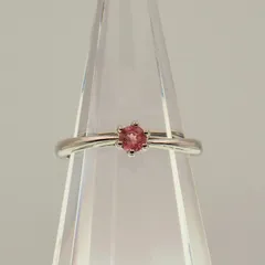 【ピンクトルマリン】フリーサイズリング【ロジウムカラー】