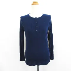 コエ koe ニット カットソー 長袖 ヘンリーネック テレコ F ネイビー ※EKM