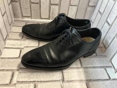 ほぼ未使用□神匠【26.5】ストレートチップ ガラスレザー 本革 内羽根