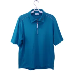 adidas(アディダス) ハーフジップポロシャツ 水色 メンズ O ゴルフウェア 2512-0254 中古