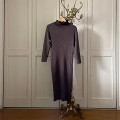 @ ナチュラルビューティーベーシック　Natural beauty basic ニット ロング ワンピース ハイネック ブラウン　brown　茶色　長袖　ストレッチ