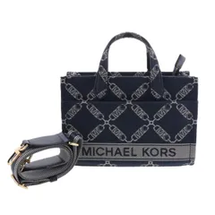 【再値下げ】Michael Kors マイケルコース ジジ エンパイア ロゴ ジャカード スモール 2WAY トートバッグ 30F3G3GC7J レディース コットンキャンバス/ポリエステル ネイビー【中古】