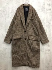 ZARA ザラ 1255/2307/716 チェック柄オーバーサイズ コート sizeEUR:S/USA:S/茶系 ◆■ レディース