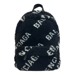 【再値下げ】BALENCIAGA バレンシアガ エブリデイ バッグパック S リュック・デイパック 552379 レディース フェイクファー レザー ブラック ホワイト 中古のサムネイル