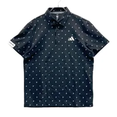 サイズ：L ADIDAS GOLF アディダスゴルフ 2024年モデル 半袖ポロシャツ ボタンダウン 総柄 ブラック系 [240101613470] ゴルフウェア メンズ ストスト